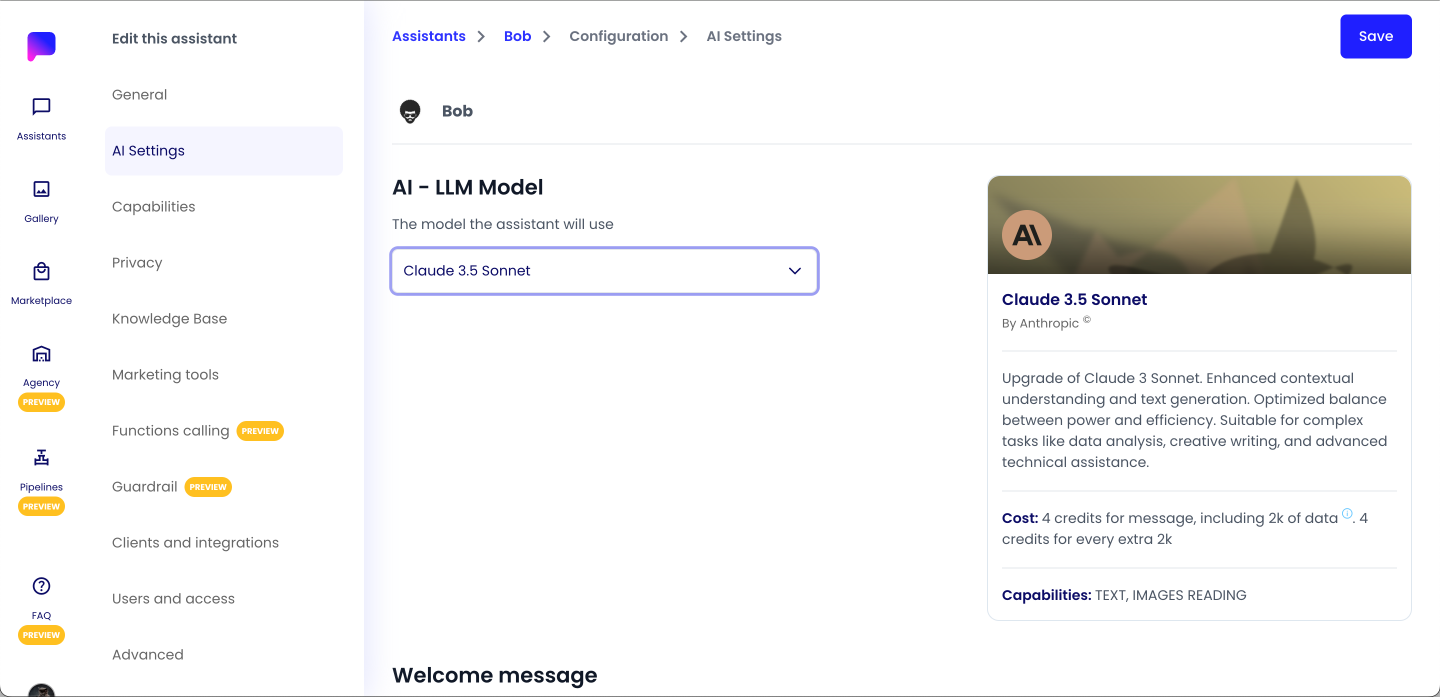 AI Settings Model