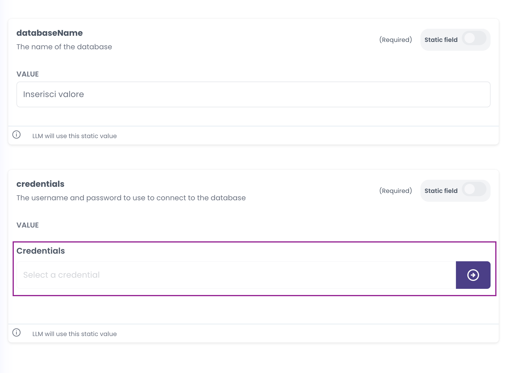 Database Tool Configuration