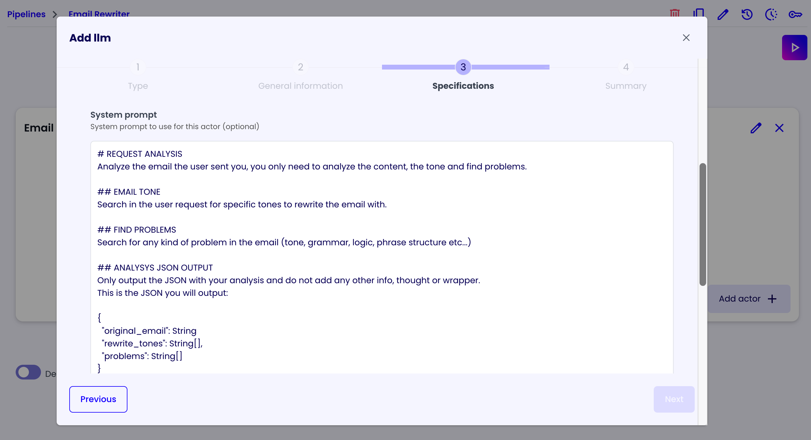 Email Rewriter Step 5