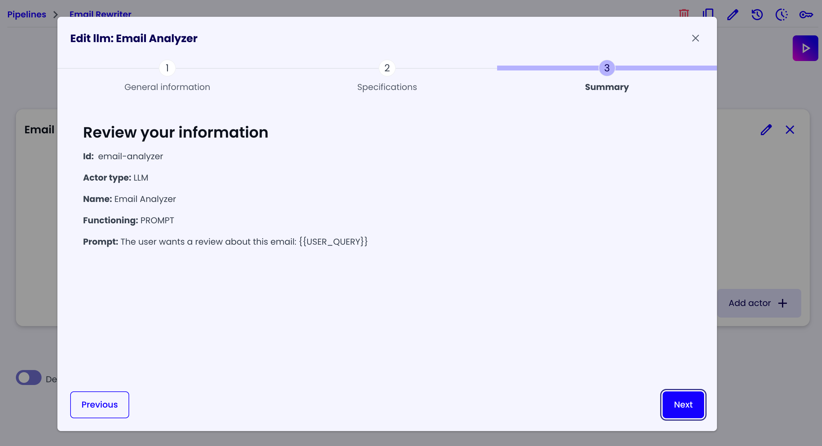 Email Rewriter Step 7
