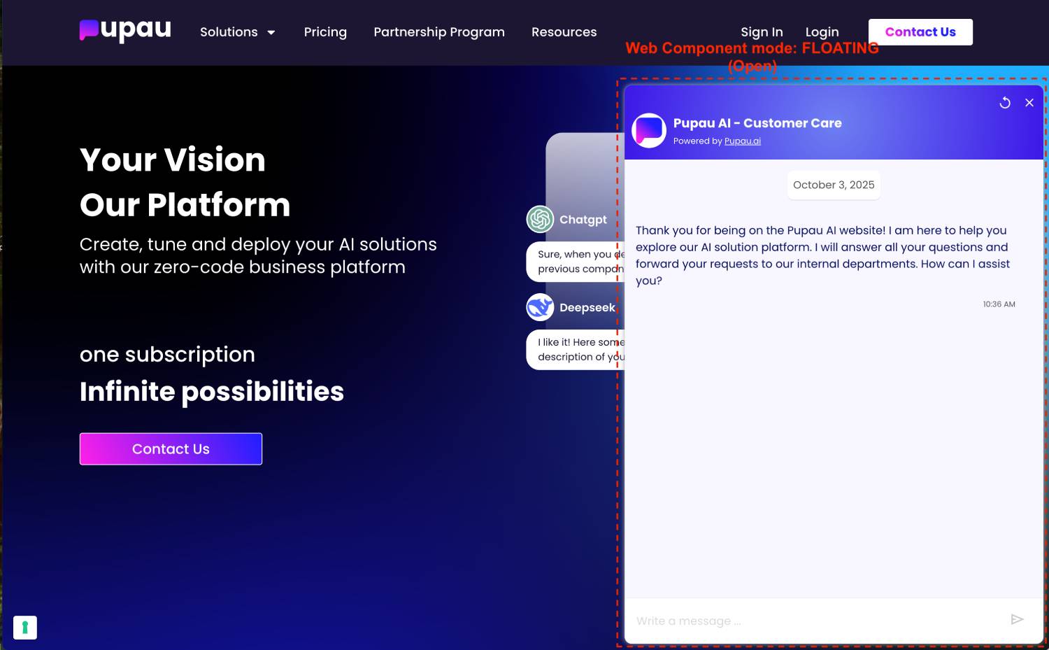 Floating Web Component when Open