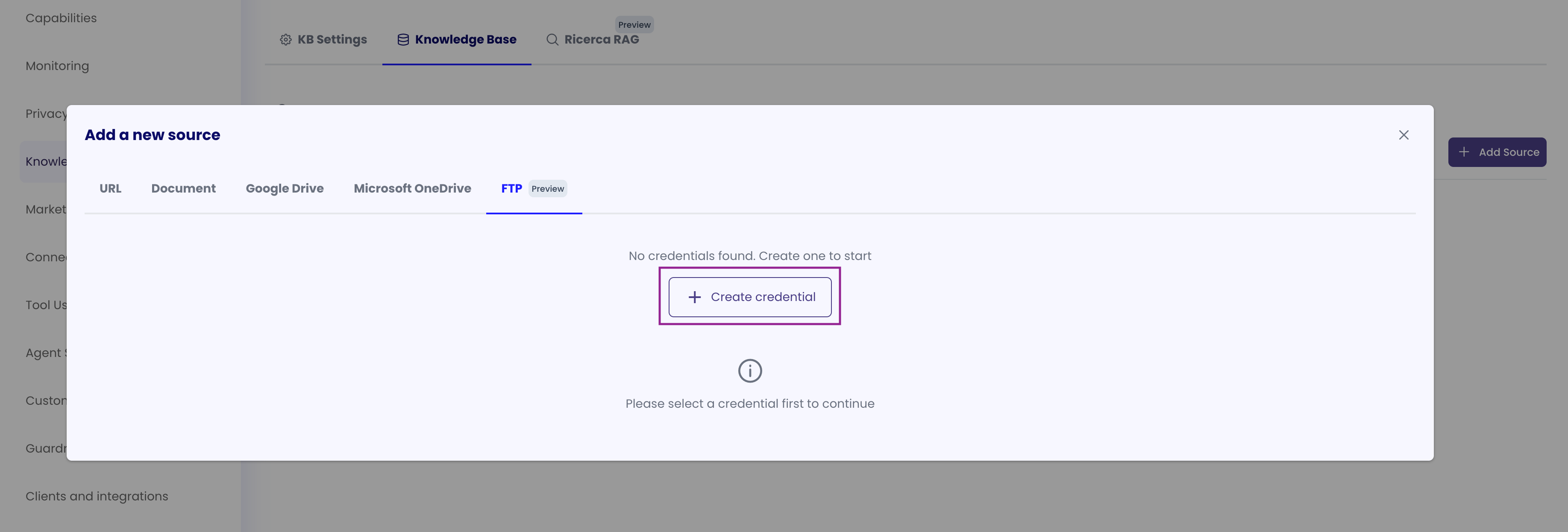 FTP Knowledge Base Setup