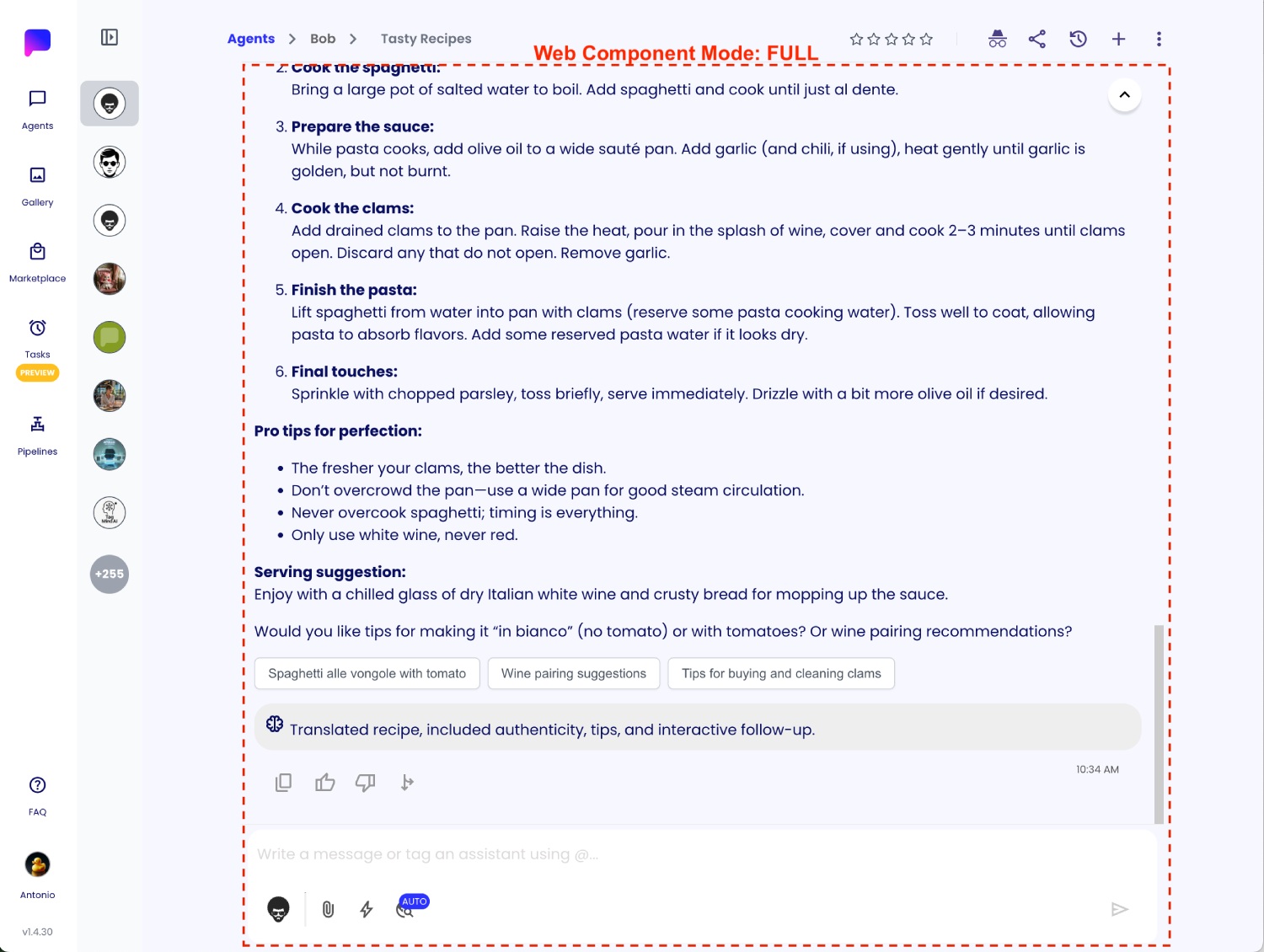 Web Component mode Full