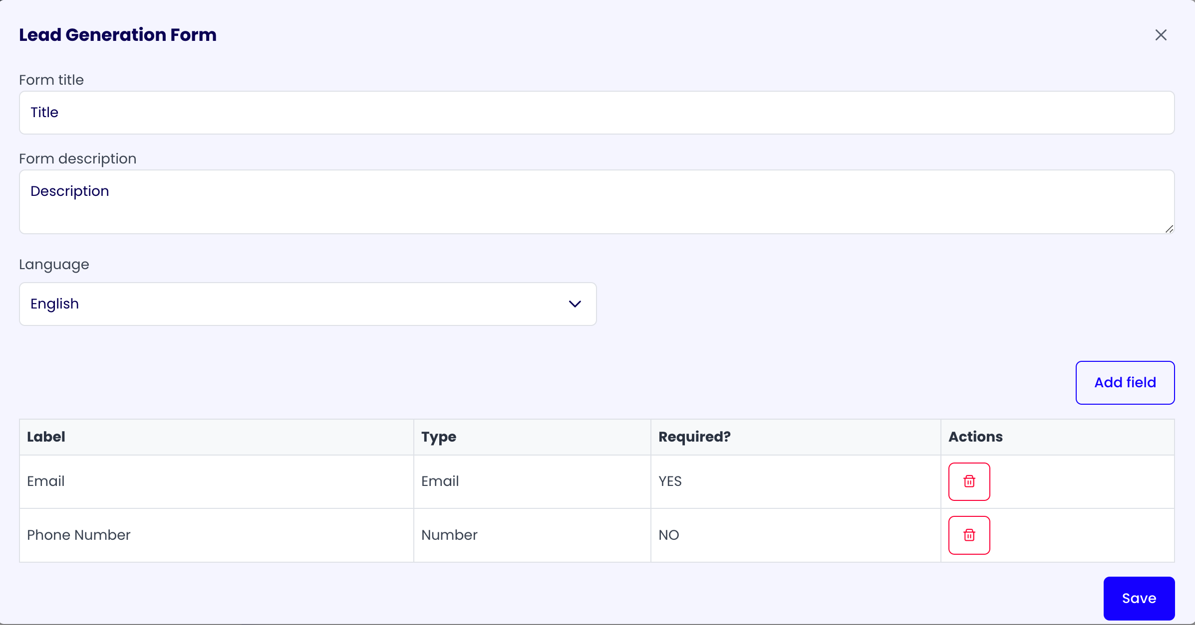 Lead Generation Form