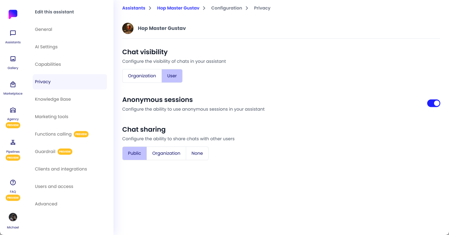 Privacy Settings