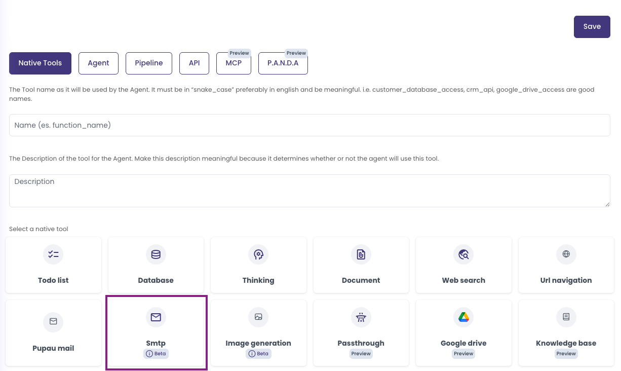 SMTP Tool Configuration