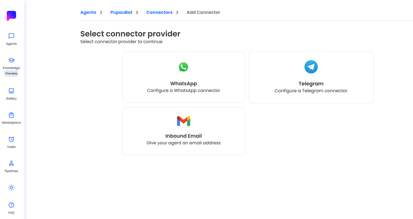Telegram Connector – Select Telegram provider