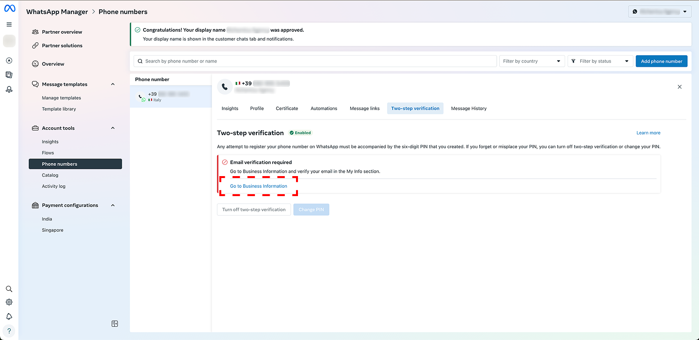 WhatsApp Connector Email Verify