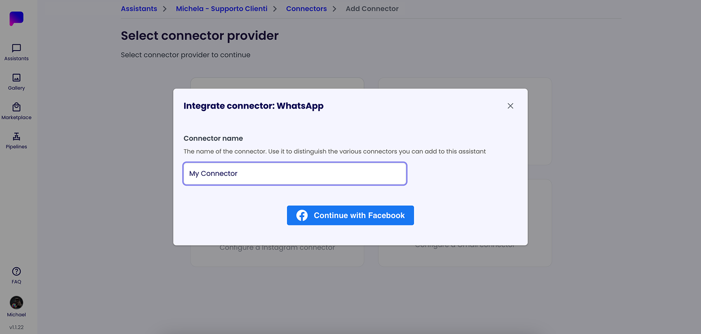 WhatsApp Connector Step 2